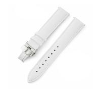 LUGEMA Bracelet De Montre En Cuir Véritable For Homme Et Femme, 12, 14, 16, 18, 20, 22, 24 Mm, Avec Boucle Papillon Et Épingles(WHITE,24mm)