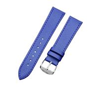 LUGEMA Bracelet De Montre En Cuir Véritable Motif Litchi For Femme Et Homme(Blue,18mm)