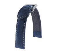 LUGEMA Bracelet De Montre En Daim Durable, Bracelet En Cuir À Dégagement Rapide, 18 Mm, 19 Mm, 20 Mm, 22 Mm, Avec Boucle En Acier Inoxydable, For Homme(Dark blue,19mm)