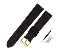 LUGEMA Bracelet De Montre En Nylon For Toile Durable Sport Confortable Fond Cuir 16 Mm 18 20 22 24(Bk-red gold buckle,22mm)