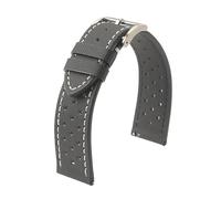 LUGEMA Bracelet De Montre En Toile De Voile De Qualité Supérieure 18 Mm, 19 Mm, 20 Mm, 22 Mm, For Montre De Sport, Perforé, Respirant, À Dégagement Rapide, For Rallye(Black wh line 1,20mm)