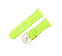 LUGEMA Bracelet De Montre Étanche En Caoutchouc De 28 Mm Compatible Avec AP Royal Offshore Compatible Avec AP 15710 15703 Bracelet De Montre En Silicone Souple Accessoires De Bande(Light Green Rose)