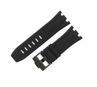 LUGEMA Bracelet De Montre Étanche En Caoutchouc De 28 Mm Compatible Avec AP Royal Offshore Compatible Avec AP 15710 15703 Bracelet De Montre En Silicone Souple Accessoires De Bande(Black Black)