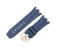 LUGEMA Bracelet De Montre Étanche En Caoutchouc De 28 Mm Compatible Avec AP Royal Offshore Compatible Avec AP 15710 15703 Bracelet De Montre En Silicone Souple Accessoires De Bande(Dark Blue Rose Gold
