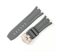 LUGEMA Bracelet De Montre Étanche En Caoutchouc De 28 Mm Compatible Avec AP Royal Offshore Compatible Avec AP 15710 15703 Bracelet De Montre En Silicone Souple Accessoires De Bande(Grey Rose Gold)