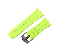 LUGEMA Bracelet De Montre Étanche En Caoutchouc De 28 Mm Compatible Avec AP Royal Offshore Compatible Avec AP 15710 15703 Bracelet De Montre En Silicone Souple Accessoires De Bande(Light Green Black)