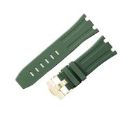 LUGEMA Bracelet De Montre Étanche En Caoutchouc De 28 Mm Compatible Avec AP Royal Offshore Compatible Avec AP 15710 15703 Bracelet De Montre En Silicone Souple Accessoires De Bande(Army Green Gold)