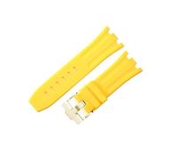 LUGEMA Bracelet De Montre Étanche En Caoutchouc De 28 Mm Compatible Avec AP Royal Offshore Compatible Avec AP 15710 15703 Bracelet De Montre En Silicone Souple Accessoires De Bande(Yellow Gold)