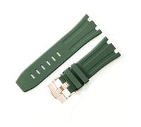 LUGEMA Bracelet De Montre Étanche En Caoutchouc De 28 Mm Compatible Avec AP Royal Offshore Compatible Avec AP 15710 15703 Bracelet De Montre En Silicone Souple Accessoires De Bande(Army Green Rose Gol