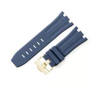 LUGEMA Bracelet De Montre Étanche En Caoutchouc De 28 Mm Compatible Avec AP Royal Offshore Compatible Avec AP 15710 15703 Bracelet De Montre En Silicone Souple Accessoires De Bande(Dark Blue Gold)