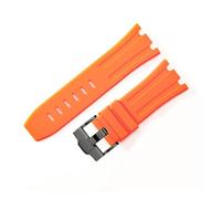 LUGEMA Bracelet De Montre Étanche En Caoutchouc De 28 Mm Compatible Avec AP Royal Offshore Compatible Avec AP 15710 15703 Bracelet De Montre En Silicone Souple Accessoires De Bande(Orange Black)