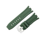 LUGEMA Bracelet De Montre Étanche En Caoutchouc De 28 Mm Compatible Avec AP Royal Offshore Compatible Avec AP 15710 15703 Bracelet De Montre En Silicone Souple Accessoires De Bande(Army Green Silver)