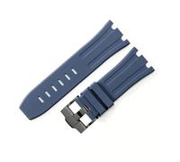 LUGEMA Bracelet De Montre Étanche En Caoutchouc De 28 Mm Compatible Avec AP Royal Offshore Compatible Avec AP 15710 15703 Bracelet De Montre En Silicone Souple Accessoires De Bande(Dark Blue Black)
