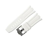 LUGEMA Bracelet De Montre Étanche En Caoutchouc De 28 Mm Compatible Avec AP Royal Offshore Compatible Avec AP 15710 15703 Bracelet De Montre En Silicone Souple Accessoires De Bande(White Black)