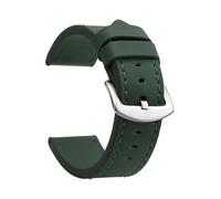 LUGEMA Bracelet De Montre Sport Vintage En Cuir Avec Boucle En Acier Inoxydable, Accessoires De Montre 18 Mm, 20 Mm, 22 Mm, 24 Mm(Army Green Silver,22mm)
