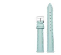 LUGEMA Bracelet De Montre Uni En Cuir Véritable 14 Mm, 16, 18, 20, Compatible Avec Fossil, Le Citizen, DW For Femme, Bleu Ciel, Rose, Marron(Sky blue-silver,16mm)