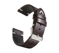 LUGEMA Bracelet De Montre Vintage En Cuir Véritable Huilé Et Ciré For Homme, 18 Mm, 19 Mm, 20 Mm, 22 Mm(Coffee,18mm)