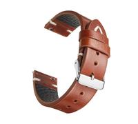 LUGEMA Bracelet De Montre Vintage En Cuir Véritable Huilé Et Ciré For Homme, 18 Mm, 19 Mm, 20 Mm, 22 Mm(Brown,22mm)