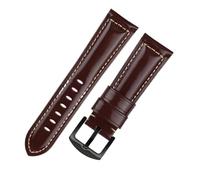 LUGEMA Bracelet De Montre Vintage Fait Main En Cuir Véritable Crazy Horse, Couche Supérieure Vachette, Largeur Ajustable 19 À 24 Mm(L brown black,20mm)