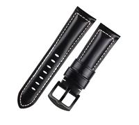 LUGEMA Bracelet De Montre Vintage Fait Main En Cuir Véritable Crazy Horse, Couche Supérieure Vachette, Largeur Ajustable 19 À 24 Mm(L black black,21mm)