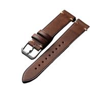 LUGEMA Bracelet En Cuir De Vachette Italien Fait À La Main, Style Vintage, For Homme, 18, 19, 20, 21, 22 Mm, Noir, Marron, Gris, Vert(A color,21mm)