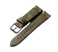 LUGEMA Bracelet En Cuir De Vachette Italien Fait À La Main, Style Vintage, For Homme, 18, 19, 20, 21, 22 Mm, Noir, Marron, Gris, Vert(C color,21mm)