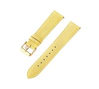 LUGEMA Bracelet en cuir de veau bleu roi, vert, rose, blanc, 18 mm, 20 mm, 22 mm, 24 mm, accessoires for bracelets(Lemon yellow gold,16mm)