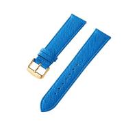 LUGEMA Bracelet en cuir de veau bleu roi, vert, rose, blanc, 18 mm, 20 mm, 22 mm, 24 mm, accessoires for bracelets(Sky blue gold,22mm)