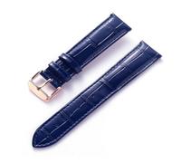 LUGEMA Bracelet en cuir for hommes et femmes, compatible avec Cartier Tank London Solo Key, fermoir pliant 17,18,20,22MM, accessoires de bracelet de montre en cuir(Dark blue rose,19)