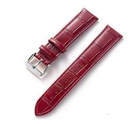 LUGEMA Bracelet en cuir for hommes et femmes, compatible avec Cartier Tank London Solo Key, fermoir pliant 17,18,20,22MM, accessoires de bracelet de montre en cuir(Red,18)