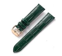 LUGEMA Bracelet en cuir for hommes et femmes, compatible avec Cartier Tank London Solo Key, fermoir pliant 17,18,20,22MM, accessoires de bracelet de montre en cuir(Green rose buckle,20)