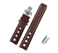 LUGEMA Bracelet En Cuir Véritable Compatible Avec La Montre De Sport Tissot 1853 Racing PRS516 T91, Bracelet En Cuir De Vachette De 20 Mm, Accessoires(Brown silver)