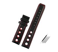 LUGEMA Bracelet En Cuir Véritable Compatible Avec La Montre De Sport Tissot 1853 Racing PRS516 T91, Bracelet En Cuir De Vachette De 20 Mm, Accessoires(Black red no)