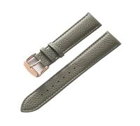 LUGEMA Bracelet En Cuir Véritable Motif Litchi Souple For Hommes Et Femmes, Boucle Ardillon, Éléphant Gris Abricot Violet, Accessoires De Bracelet De Montre(Elephant Grey Rose,14mm)