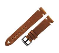 LUGEMA Bracelets De Montre En Cuir Ciré À L'huile 18 Mm 20 Mm 22 Mm Bracelets De Montre En Cuir De Vache Bracelet Rétro 19 Mm Bracelet Cousu À La Main(Brown-Black Buckle,19mm)