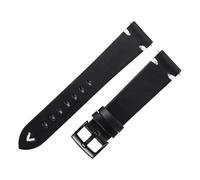 LUGEMA Bracelets De Montre En Cuir Ciré À L'huile 18 Mm 20 Mm 22 Mm Bracelets De Montre En Cuir De Vache Bracelet Rétro 19 Mm Bracelet Cousu À La Main(Black-Black Buckle,18mm)