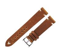 LUGEMA Bracelets De Montre En Cuir Ciré À L'huile 18 Mm 20 Mm 22 Mm Bracelets De Montre En Cuir De Vache Bracelet Rétro 19 Mm Bracelet Cousu À La Main(Brown-Silver Buckle,20mm)