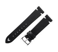 LUGEMA Bracelets De Montre En Cuir Ciré À L'huile 18 Mm 20 Mm 22 Mm Bracelets De Montre En Cuir De Vache Bracelet Rétro 19 Mm Bracelet Cousu À La Main(Black-Silver Buckle,18mm)