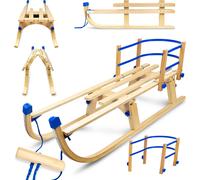 Luges pliables Luges en bois avec dossier Gagadumi Arctis - Luges pour enfants robustes et peu encombrantes pour l'hiver, idéales pour les plaisirs de la neige