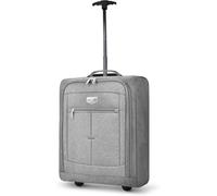 LUGG Bagage léger de Taille Cabine - Polyester 600D Durable Flocon de Neige Push Up Trolley - Roues Solides - Easyjet, Ryanair, British Airways - Airway Locker, Gris, 45x36x20cm, Sac Cabine Souple