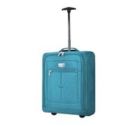 LUGG Bagage léger de Taille Cabine - Polyester 600D Flocon de Neige Durable - Chariot Push-up, Roues Solides - Easyjet, Ryanair, British Airways - Casier aérien (44,5 x 35,5 x 9,5 cm), Bleu Sarcelle