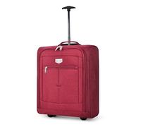 LUGG Bagage léger de Taille Cabine - Polyester 600D Flocon de Neige Durable - Chariot Push-up, Roues Solides - Easyjet, Ryanair, British Airways - Casier aérien (44,5 x 35,5 x 9,5 cm), Rouge