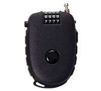 Luggage Cable Lock, 9.5x6.5x2.2cm ABS Steel Wire Rope Portable 4-Digit Combination Retractable Lock for Helmets, Backpacks, Bicycles, Lockers, Suitcases