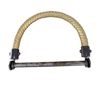 Luggage handle screws hexagonal leather stick tube iron rod braided strap handle hardware accessories gold, silver and black buckle(Gold-B 110mm)