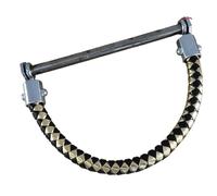 Luggage handle screws hexagonal leather stick tube iron rod braided strap handle hardware accessories gold, silver and black buckle(Black Gold-A 120mm)
