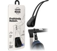 Luggage Hook l'accessoire de voyage original qui maintient vestes et sacs en toute sécurité jusqu'à 8 kg, travel essential utilisable d'une seule main, cadeau pour voyageur (Slick Black)