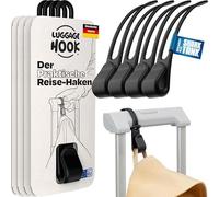 Luggage Hook Le crochet de valise peut contenir vos ustensiles de voyage (lot de 4) - Gadget de voyage pour avion, accessoires de voyage, bagage à main, cadeau de voyage, 4 crochets pour valise (noir)