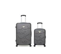 luggage - lot de 2 - valises grand format et cabine aelys - gris fonce