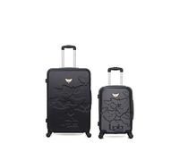 luggage - lot de 2 - valises grand format et cabine aelys - noir
