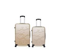luggage - lot de 2 - valises grand format et weekend aelys - beige